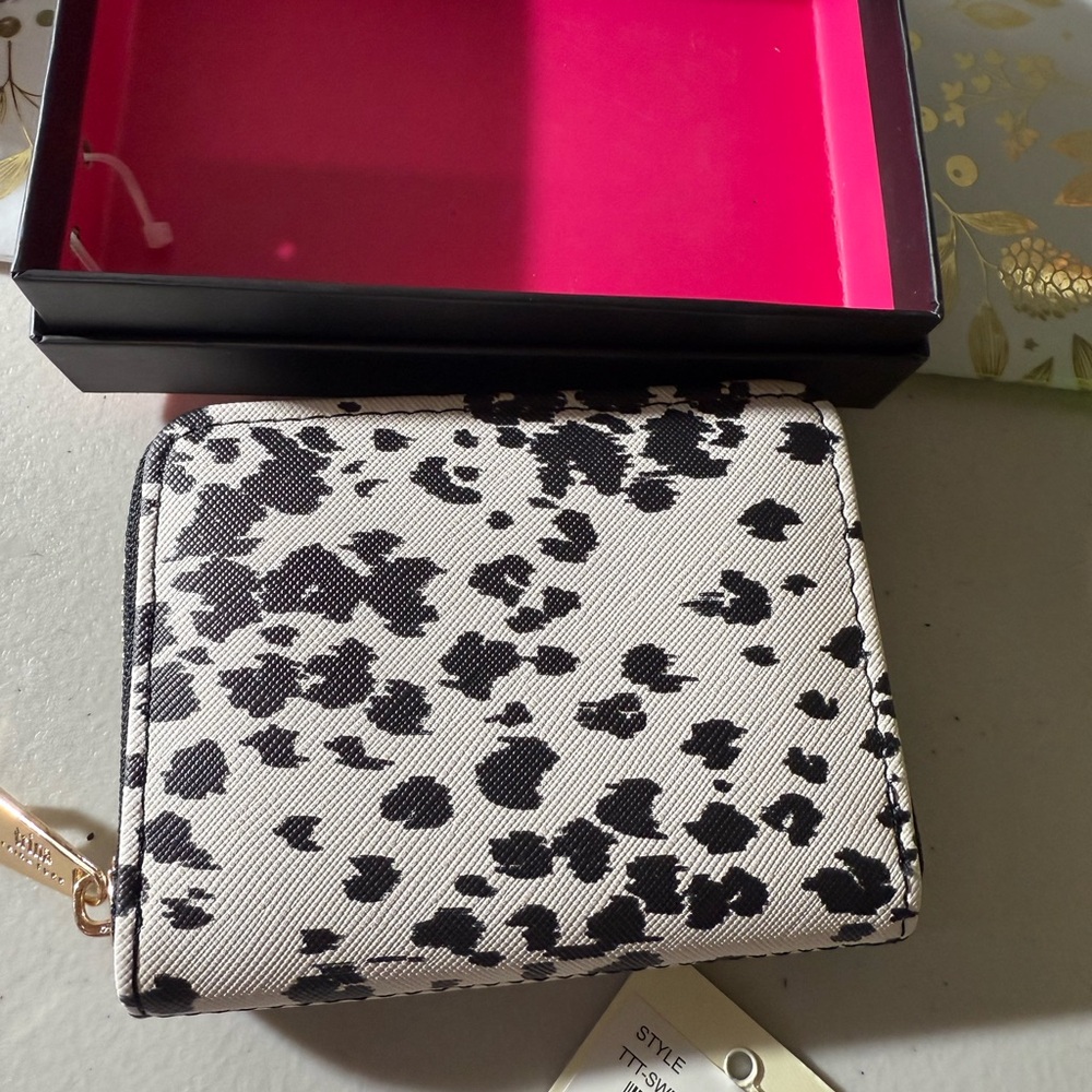 Trina Turk Black and White Spotted Wallet